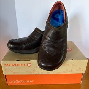 Merrell Primo Patch Women's Slip-On Shoes Bug Brown US 8 J63796 Leather Comfort